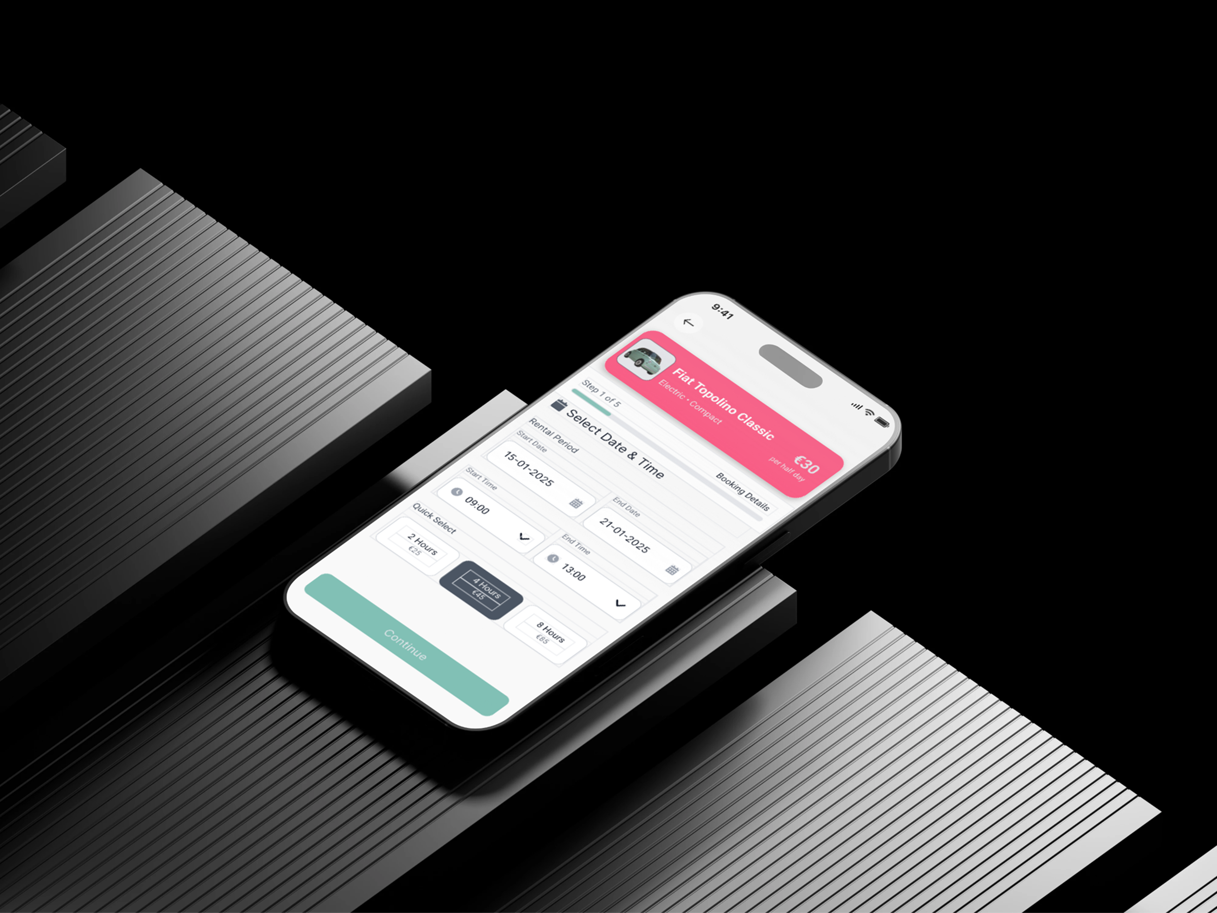eMotion booking confirmation shown on a phone