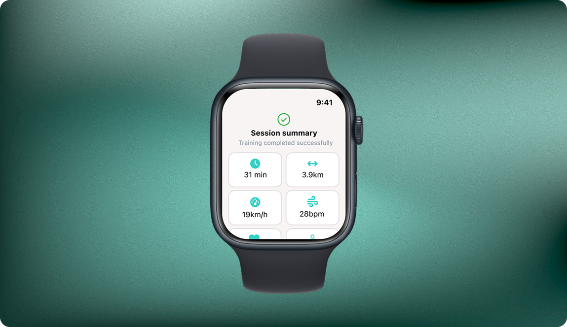 Smartwatch session summary after training